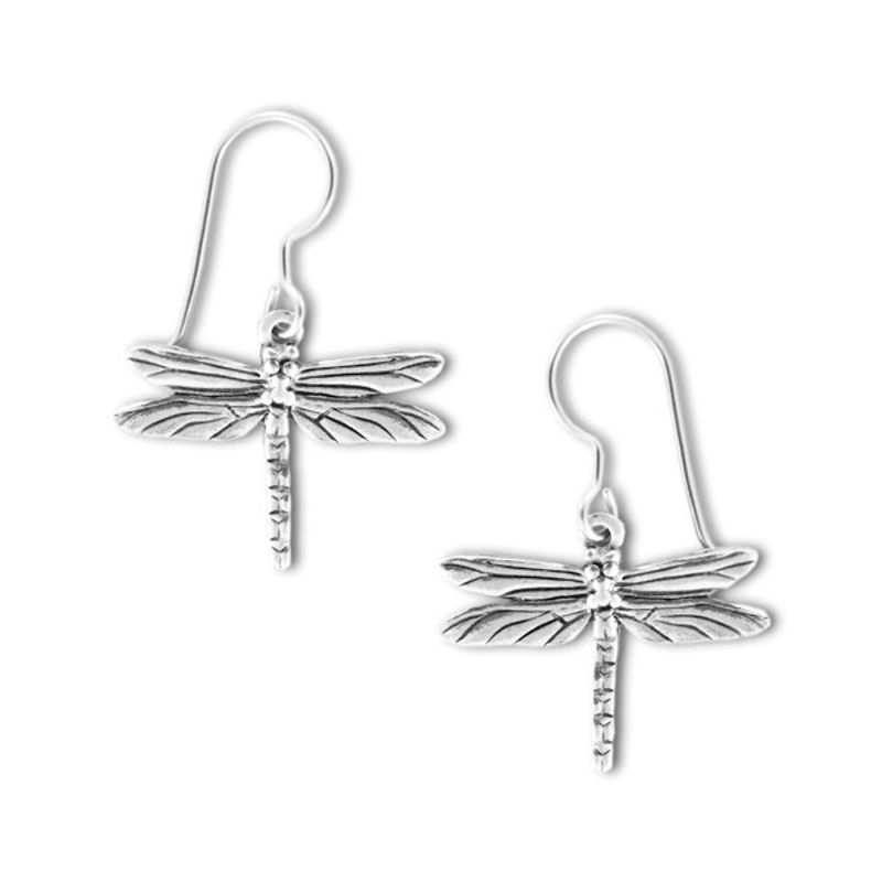 Pewter Dragonfly Earrings - 2050EFP - Click Image to Close